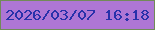 文字の大きさ：5、枠の色：728a58、背景の色：ae76d5、文字の色：2831aa 無料ブログパーツのブログ時計