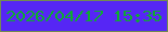 文字の大きさ：5、枠の色：728b52、背景の色：5626f5、文字の色：0eab32 無料ブログパーツのブログ時計
