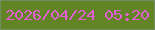 文字の大きさ：2、枠の色：728d60、背景の色：628424、文字の色：e35fd6 無料ブログパーツのブログ時計