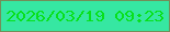 文字の大きさ：5、枠の色：728e59、背景の色：36e7a2、文字の色：07e01b 無料ブログパーツのブログ時計