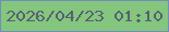 文字の大きさ：2、枠の色：728ebc、背景の色：84c67e、文字の色：566270 無料ブログパーツのブログ時計
