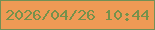 文字の大きさ：4、枠の色：729055、背景の色：ef9a55、文字の色：76914b 無料ブログパーツのブログ時計