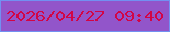 文字の大きさ：3、枠の色：7290f1、背景の色：9255ca、文字の色：d20546 無料ブログパーツのブログ時計