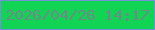 文字の大きさ：5、枠の色：7291d6、背景の色：12d454、文字の色：6f888a 無料ブログパーツのブログ時計