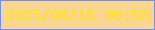 文字の大きさ：3、枠の色：7291f3、背景の色：fad692、文字の色：fce517 無料ブログパーツのブログ時計