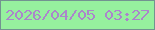 文字の大きさ：5、枠の色：729490、背景の色：96f19e、文字の色：ab86cb 無料ブログパーツのブログ時計