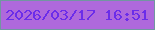 文字の大きさ：4、枠の色：7296a1、背景の色：af69dc、文字の色：6b2de9 無料ブログパーツのブログ時計