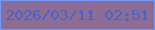 文字の大きさ：4、枠の色：7297fe、背景の色：8c6d96、文字の色：4c61c3 無料ブログパーツのブログ時計