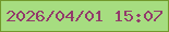 文字の大きさ：1、枠の色：72982c、背景の色：a6dd80、文字の色：923b6b 無料ブログパーツのブログ時計