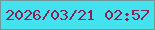 文字の大きさ：5、枠の色：72989b、背景の色：44e1ef、文字の色：872356 無料ブログパーツのブログ時計