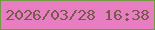文字の大きさ：4、枠の色：729943、背景の色：e87dc1、文字の色：755c4a 無料ブログパーツのブログ時計