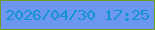 文字の大きさ：2、枠の色：729b28、背景の色：6b98ee、文字の色：1192d3 無料ブログパーツのブログ時計