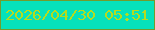 文字の大きさ：5、枠の色：729c2d、背景の色：06e2bb、文字の色：b5dc1f 無料ブログパーツのブログ時計