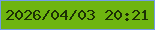 文字の大きさ：5、枠の色：729ce9、背景の色：6eb510、文字の色：1c3005 無料ブログパーツのブログ時計