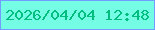 文字の大きさ：2、枠の色：729cff、背景の色：74fde4、文字の色：01bd7e 無料ブログパーツのブログ時計