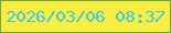 文字の大きさ：4、枠の色：72a444、背景の色：f7ee3f、文字の色：3dc8e8 無料ブログパーツのブログ時計