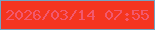 文字の大きさ：2、枠の色：72a4c1、背景の色：f4351f、文字の色：f2586d 無料ブログパーツのブログ時計
