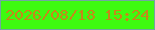 文字の大きさ：4、枠の色：72a6a1、背景の色：3efa10、文字の色：c78719 無料ブログパーツのブログ時計