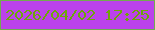 文字の大きさ：1、枠の色：72ac4f、背景の色：bb42eb、文字の色：6da609 無料ブログパーツのブログ時計
