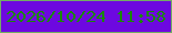 文字の大きさ：3、枠の色：72ad64、背景の色：6d08e0、文字の色：1a8808 無料ブログパーツのブログ時計