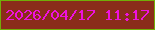 文字の大きさ：3、枠の色：72ae08、背景の色：8a2d1a、文字の色：ee12df 無料ブログパーツのブログ時計