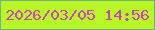 文字の大きさ：2、枠の色：72b08e、背景の色：b7f824、文字の色：cf40c4 無料ブログパーツのブログ時計