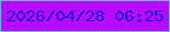 文字の大きさ：3、枠の色：72b1fd、背景の色：b60afc、文字の色：2312cd 無料ブログパーツのブログ時計