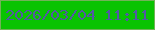 文字の大きさ：2、枠の色：72b258、背景の色：09c301、文字の色：5259a3 無料ブログパーツのブログ時計