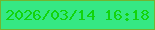 文字の大きさ：1、枠の色：72b431、背景の色：35e884、文字の色：12d40c 無料ブログパーツのブログ時計
