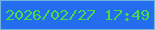 文字の大きさ：5、枠の色：72b4de、背景の色：246def、文字の色：46db4c 無料ブログパーツのブログ時計