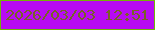 文字の大きさ：3、枠の色：72b507、背景の色：b70bf3、文字の色：786226 無料ブログパーツのブログ時計
