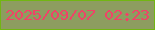 文字の大きさ：3、枠の色：72b613、背景の色：8d9d60、文字の色：f04367 無料ブログパーツのブログ時計