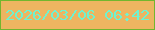 文字の大きさ：3、枠の色：72b62e、背景の色：edb561、文字の色：6ef3cf 無料ブログパーツのブログ時計