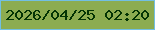 文字の大きさ：5、枠の色：72bfe3、背景の色：8cac51、文字の色：033404 無料ブログパーツのブログ時計
