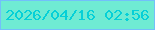 文字の大きさ：1、枠の色：72bffa、背景の色：6febd3、文字の色：06d0d7 無料ブログパーツのブログ時計