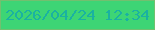 文字の大きさ：1、枠の色：72c06f、背景の色：3dd575、文字の色：1ab2a1 無料ブログパーツのブログ時計