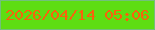 文字の大きさ：2、枠の色：72c07b、背景の色：5edd12、文字の色：f8620c 無料ブログパーツのブログ時計