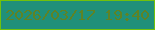 文字の大きさ：2、枠の色：72c10b、背景の色：209079、文字の色：5e8325 無料ブログパーツのブログ時計