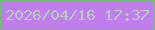 文字の大きさ：2、枠の色：72c16d、背景の色：bf7eec、文字の色：b7cbc1 無料ブログパーツのブログ時計