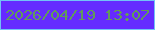 文字の大きさ：2、枠の色：72c1f6、背景の色：652bff、文字の色：619b5b 無料ブログパーツのブログ時計