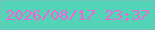 文字の大きさ：1、枠の色：72c2b5、背景の色：54d4b6、文字の色：f561d7 無料ブログパーツのブログ時計