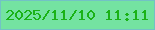 文字の大きさ：5、枠の色：72c2c5、背景の色：74e3a1、文字の色：1ab216 無料ブログパーツのブログ時計