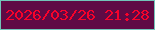 文字の大きさ：1、枠の色：72c4b9、背景の色：5f0a45、文字の色：f8022b 無料ブログパーツのブログ時計