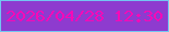 文字の大きさ：5、枠の色：72c6f1、背景の色：8e3bcf、文字の色：f709b8 無料ブログパーツのブログ時計