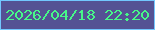 文字の大きさ：3、枠の色：72c7fe、背景の色：545294、文字の色：47f889 無料ブログパーツのブログ時計