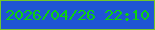 文字の大きさ：3、枠の色：72c829、背景の色：1f55d4、文字の色：0cd20d 無料ブログパーツのブログ時計
