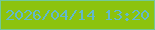 文字の大きさ：2、枠の色：72c998、背景の色：8cc30e、文字の色：62b9cb 無料ブログパーツのブログ時計