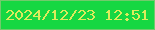 文字の大きさ：5、枠の色：72ca6c、背景の色：16d742、文字の色：ddeb5c 無料ブログパーツのブログ時計