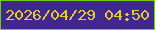 文字の大きさ：5、枠の色：72cb15、背景の色：3f2890、文字の色：eaca2f 無料ブログパーツのブログ時計