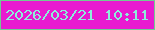 文字の大きさ：4、枠の色：72cb92、背景の色：e91ad0、文字の色：8cf1db 無料ブログパーツのブログ時計